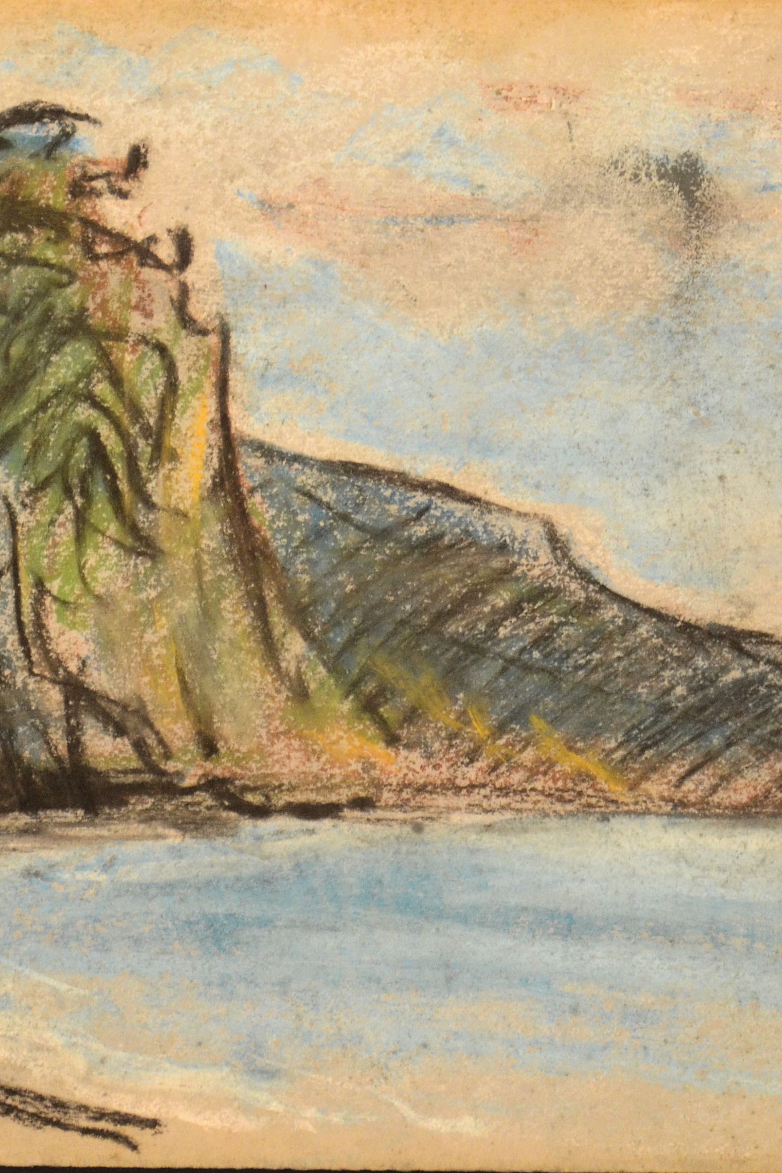 10. Paesaggio anni 60 pastello su carta cm 45x30