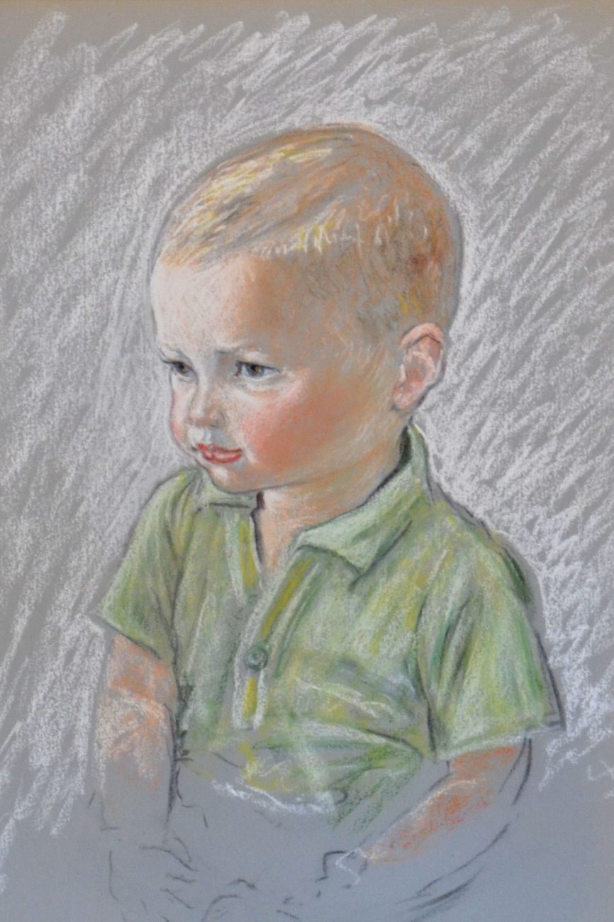 13. Ritratto di bambino anni 60 pastello su carta