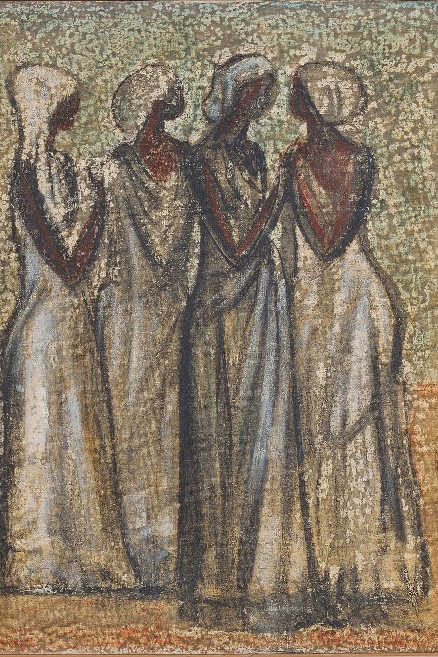 16. Quattro somale 1965 ca olio su tela cm 40x50