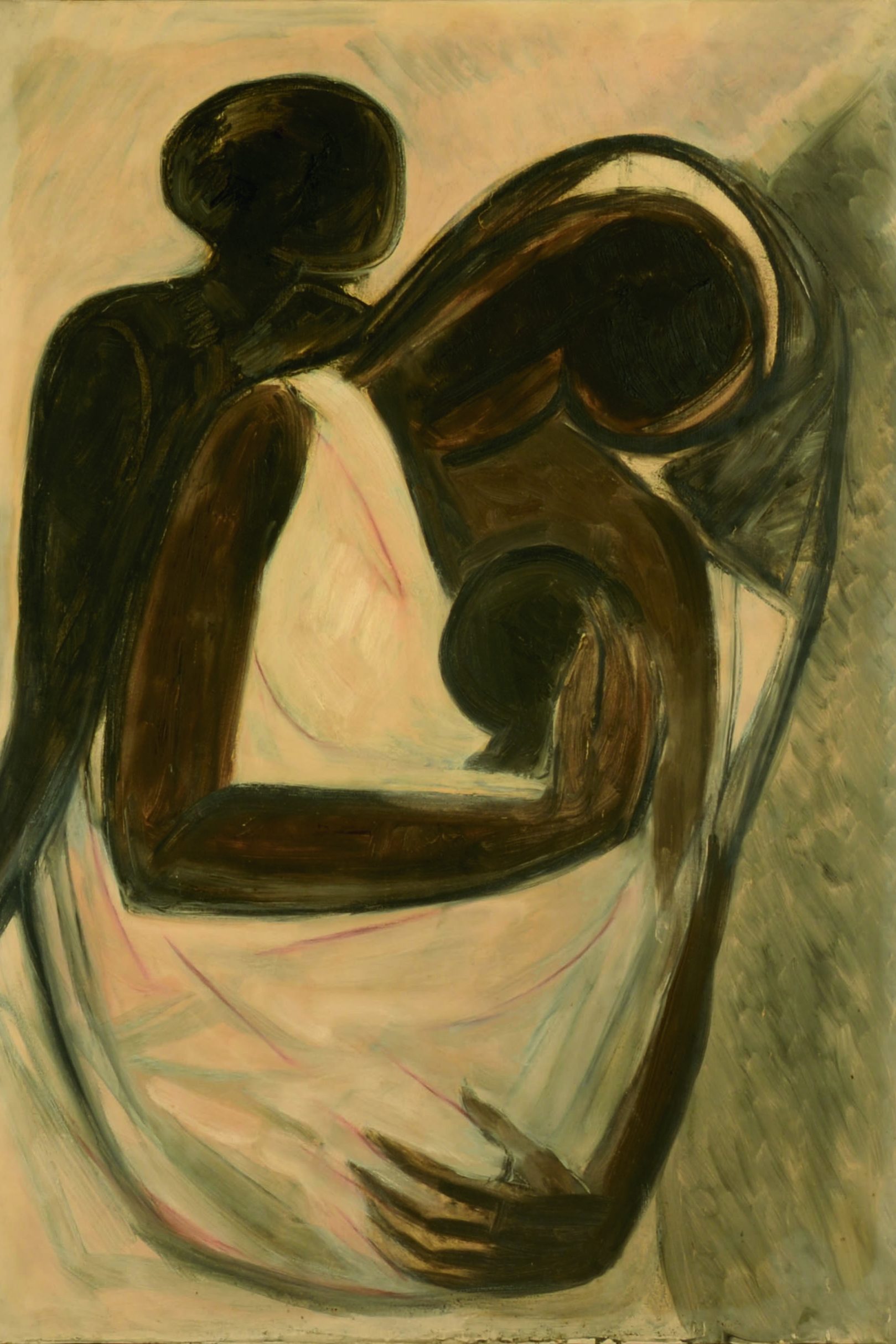 6. Famiglia 1970 ca olio su tela cm 100 x 70